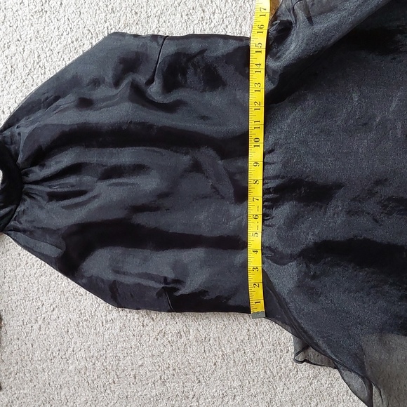 Lulu's Black Tiered Organza Halter Maxi Dress Sz L - Picture 14 of 17